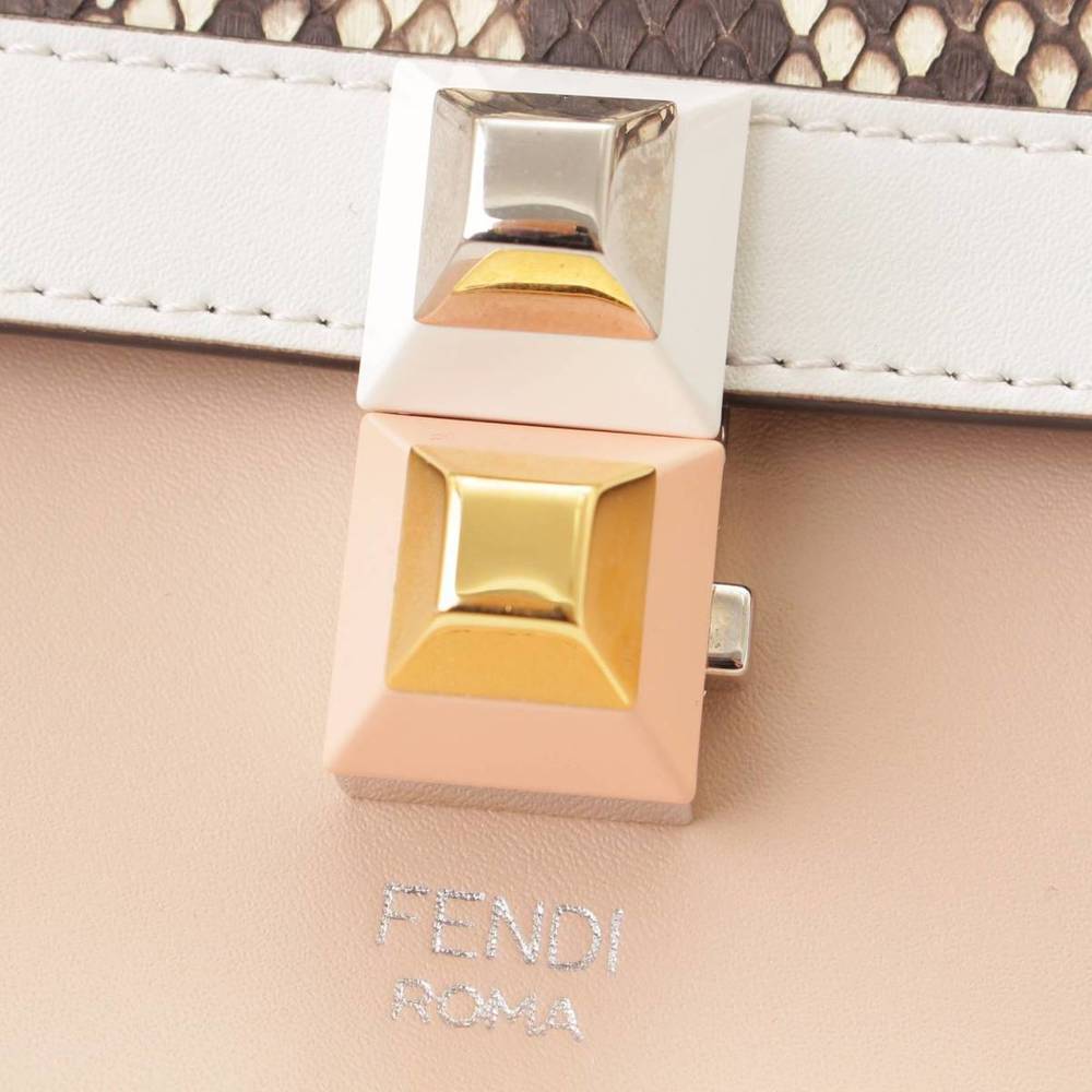 Fendi White Bag Canai Pink Shoulder Python Mini X - image 7